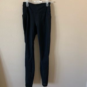 Black leggings with mesh/netted paneling